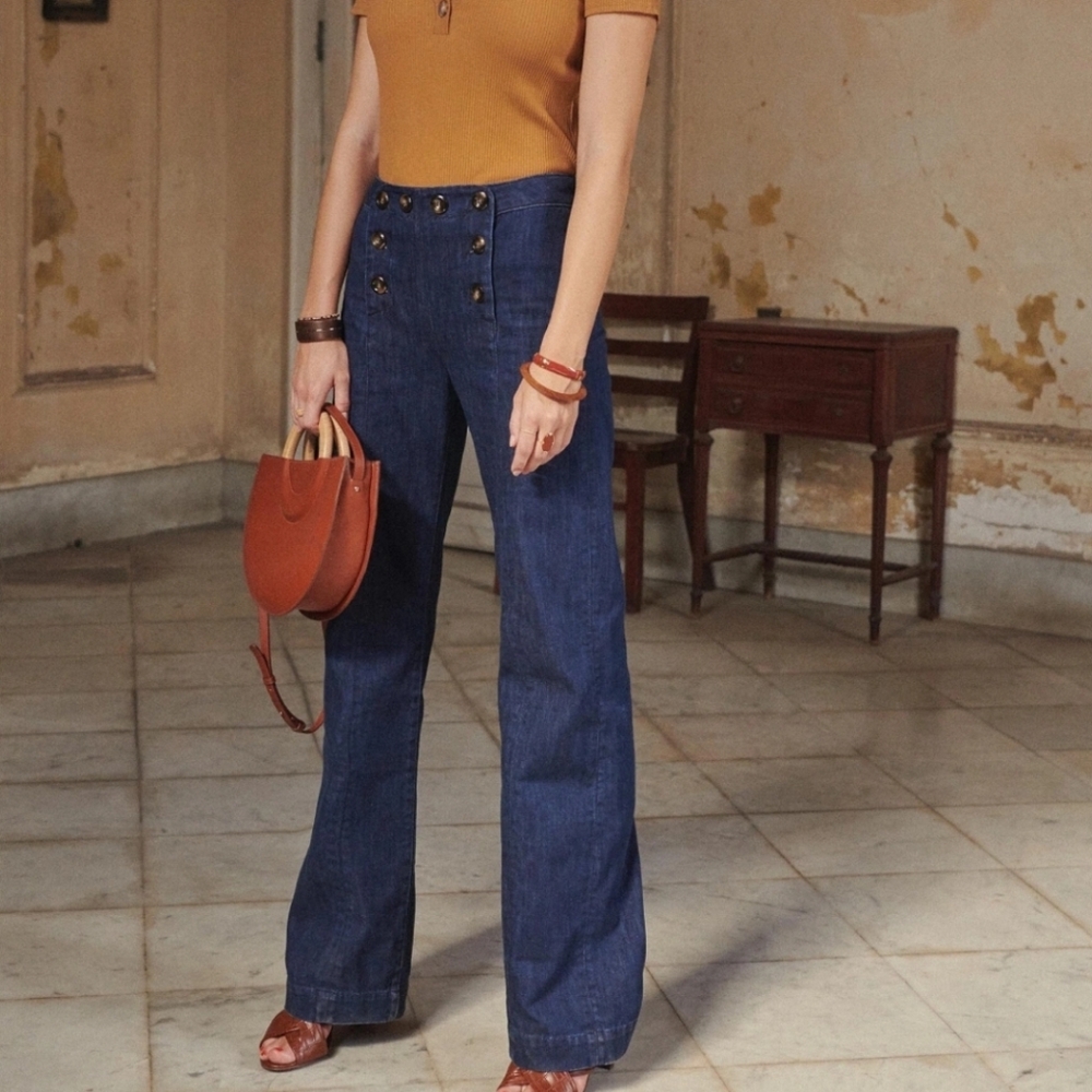 Sezane Denim Trousers - Picture 6 of 6